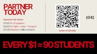 a poster with a qr code and the words partner today